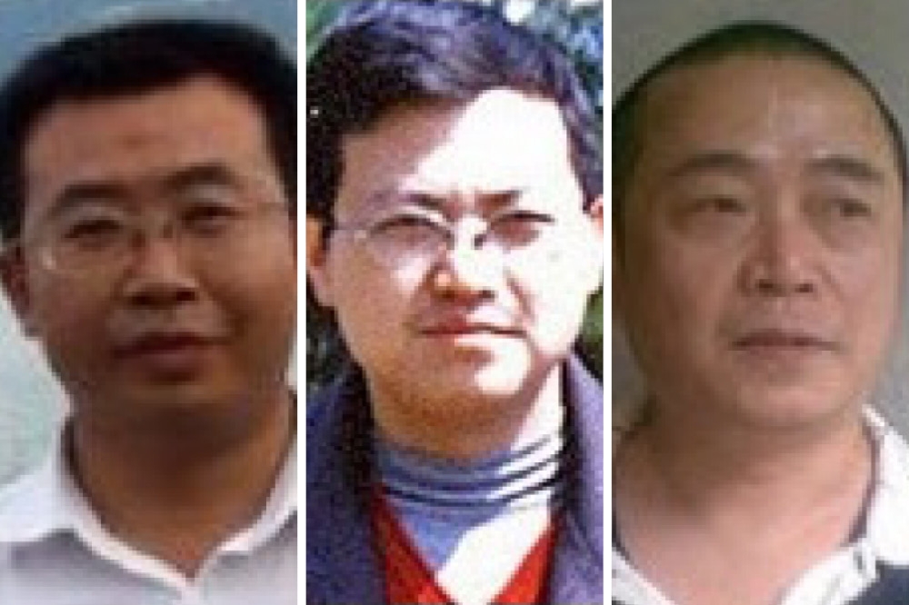中國維權人士（左至右）江天勇、劉飛躍、黃琦於11月失蹤。（翻攝自Chinese Human Rights Defenders網站）