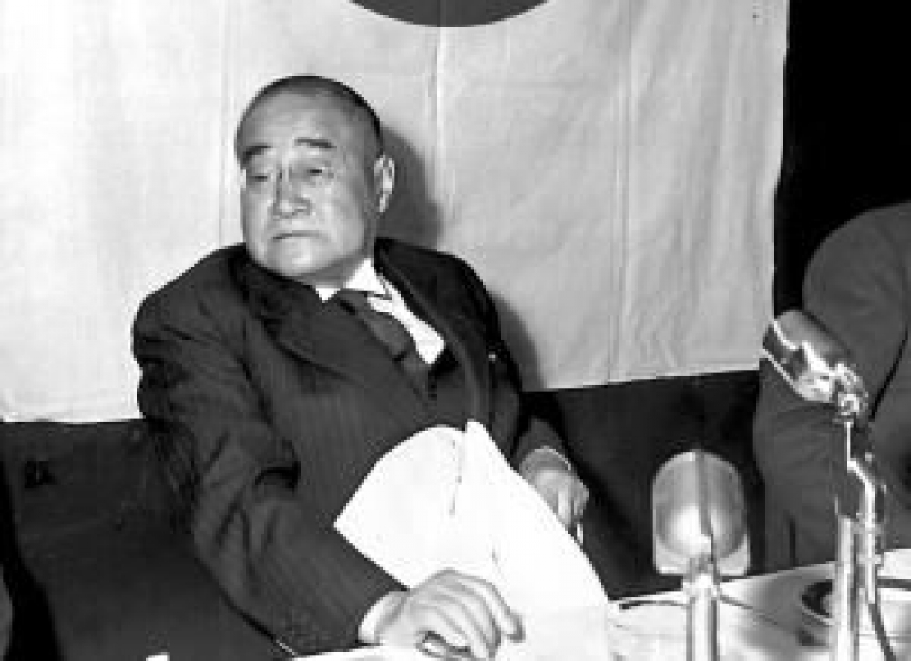 二次大戰後首次訪問珍珠港的日本首相吉田茂。  （翻攝自互動百科）