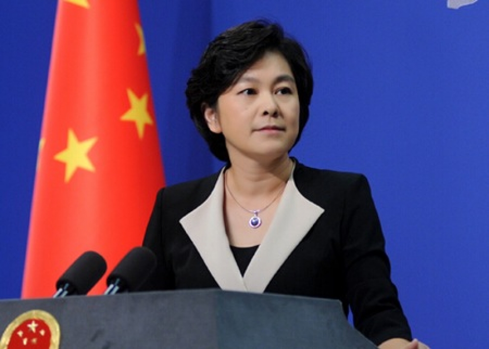 中國外交部發言人華春瑩表示，對聖多美及普林西比與台灣斷交表示讚賞。   （翻攝自龍炎網）
