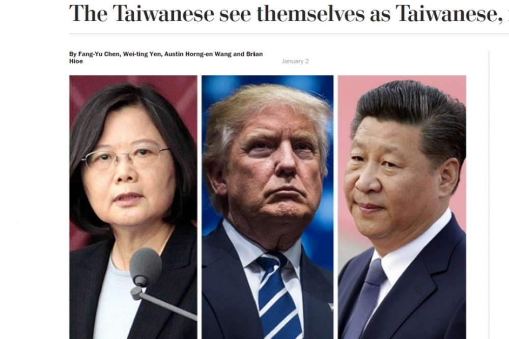 台灣學生投書《華郵》談國家認同，盼台灣人聲音被聽見。（截自華盛頓郵報）