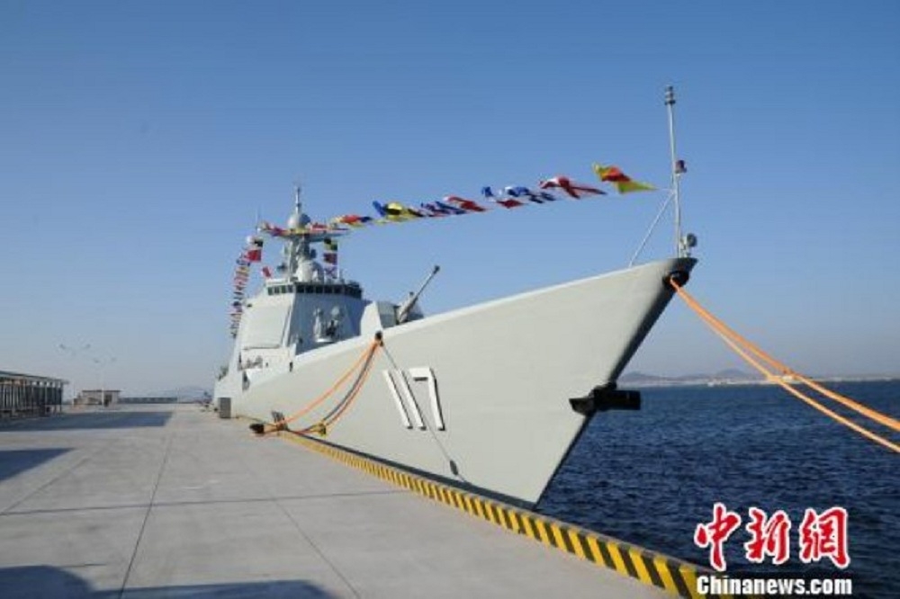 中國解放軍新型軍艦「西寧」艦在1月22日正式服役，與我國海軍拉法葉級軍艦「西寧」艦撞名。（翻攝自中新網）
