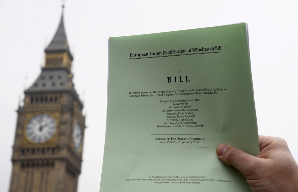 英國下議院3讀通過脫歐法案。（湯森路透）