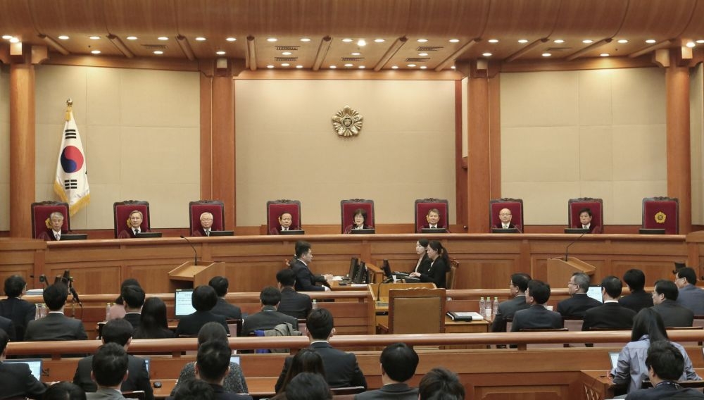 南韓憲法法庭。（湯森路透）