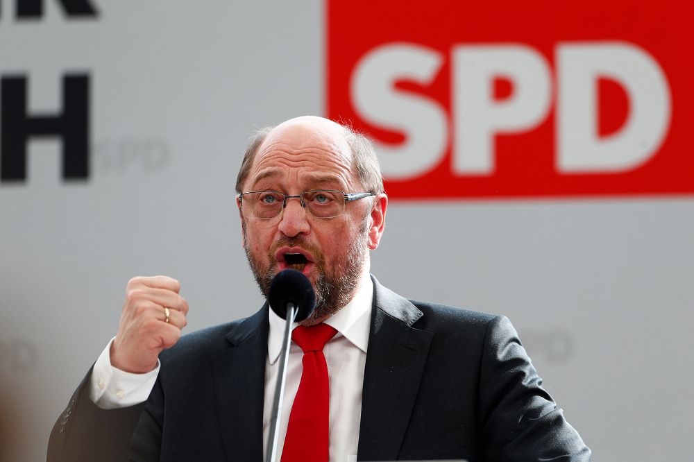 社民黨的舒爾茲，是近來最被看好的總理候選人。很多德國人也說，社民黨總算有人有肩膀，願意承擔責任了。（湯森路透）