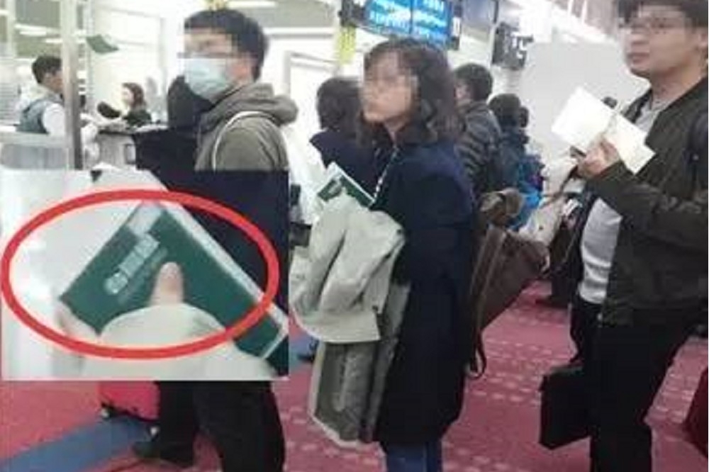 中國《環球時報》怒po台灣女子持「台灣國」護照順利入境日本的照片。   （翻攝自環球網）