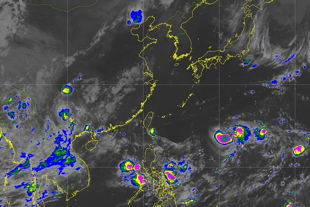 第12號颱風「雲雀」路徑潛勢預測圖。（圖片取自彭啟明臉書）