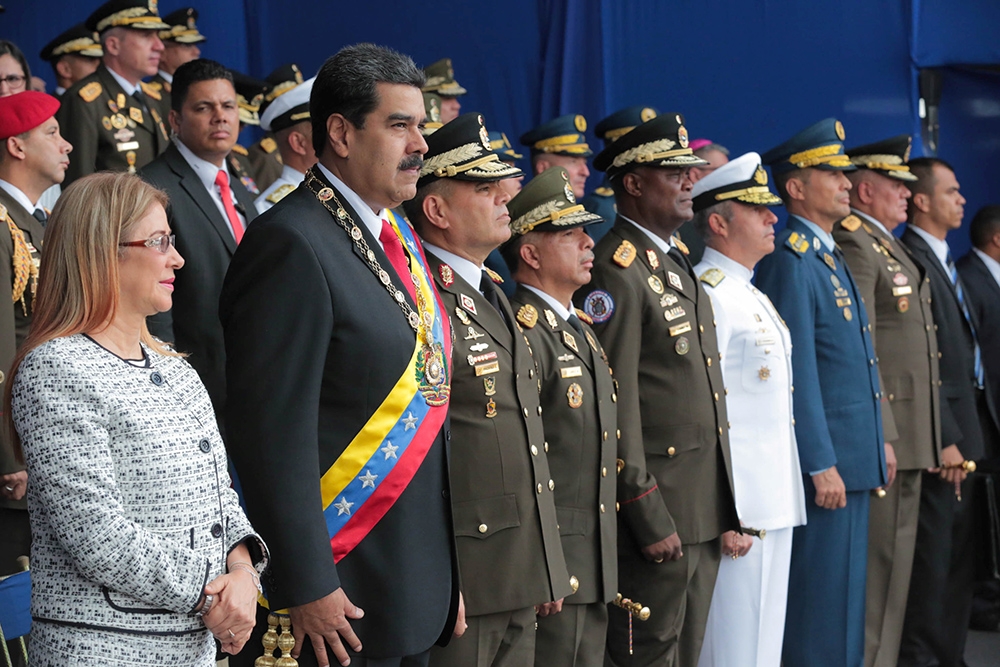 委內瑞拉總統馬杜洛出席軍事活動時遭受無人機攻擊。（湯森路透）