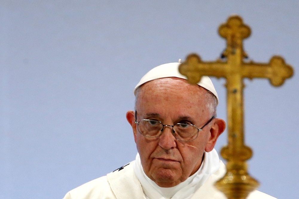 天主教教宗方濟各（Pope Francis） 對中國、梵諦岡改善關係感到樂觀。（湯森路透）