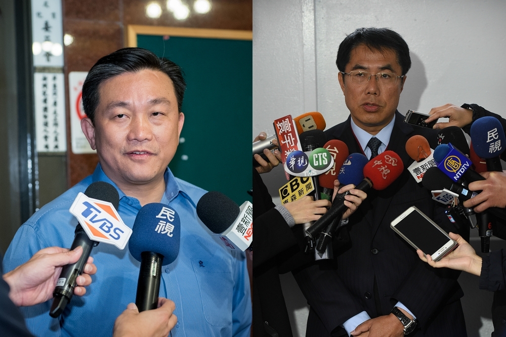 對於民進黨台南市長選戰，立委王定宇（左）坦言，黃偉哲（右）需面對自己的問題。（合成畫面／李昆翰、葉信菉攝）