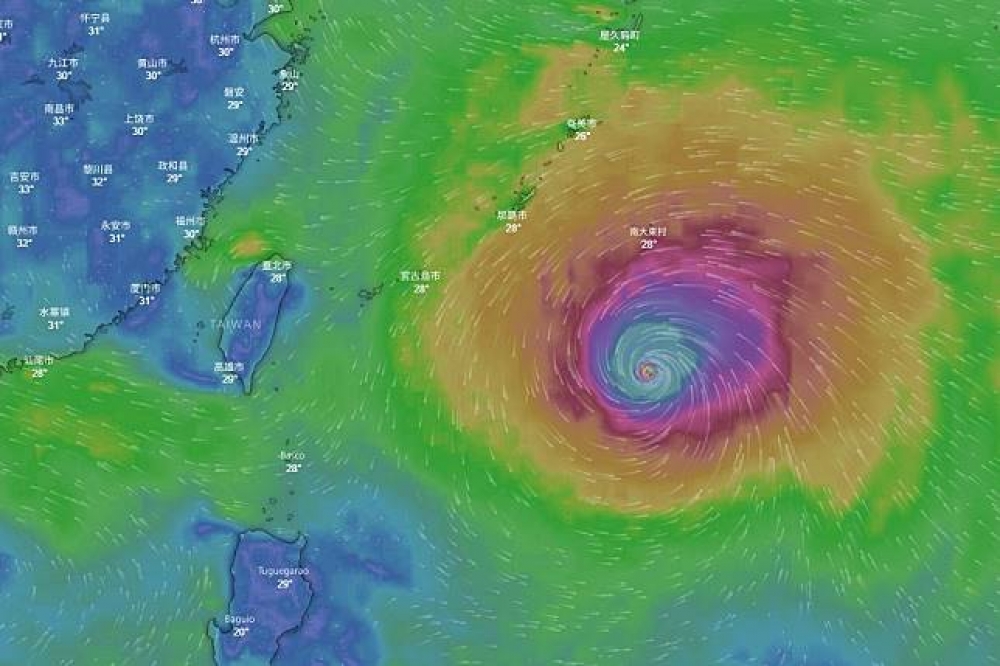 中央氣象局已在9日下午2時30分發布強颱瑪莉亞海上警報，最快會在9日晚間11點半至10日清晨12點半發布陸上警報。（取自天氣與氣候監測網）
