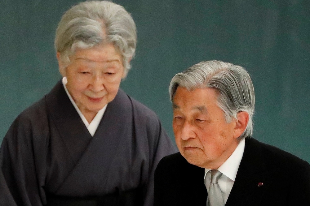 日本天皇夫婦15日出席日本二次大戰終戰73年紀念日。（湯森路透）