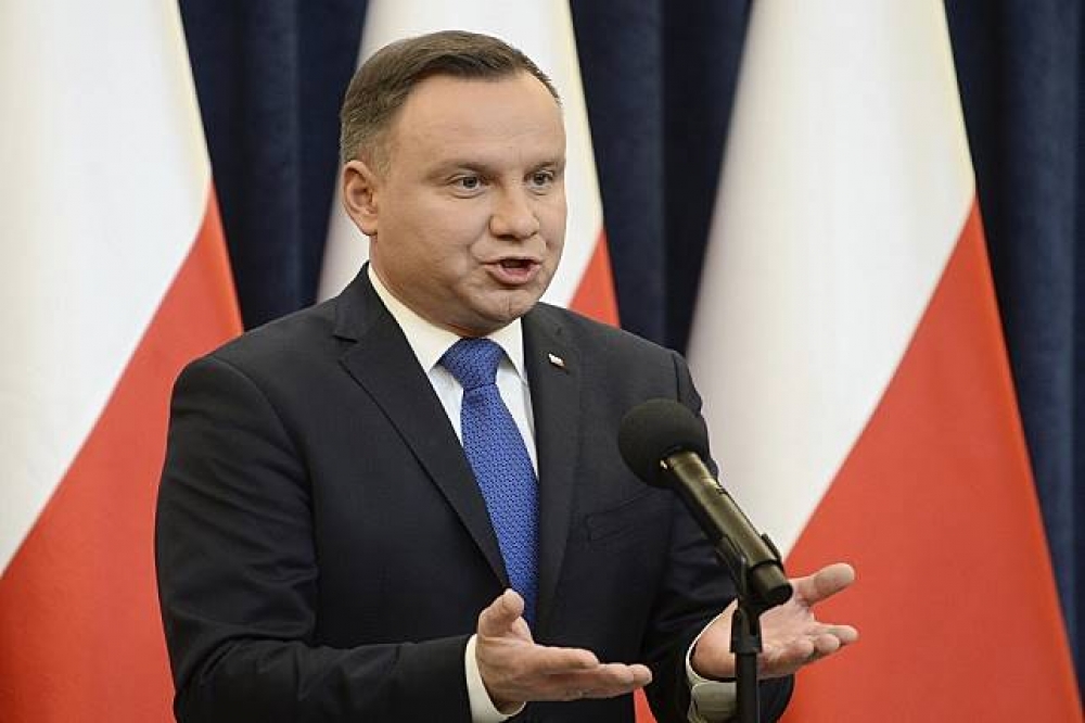 波蘭總統杜達6日召開全國記者會。（湯森路透）