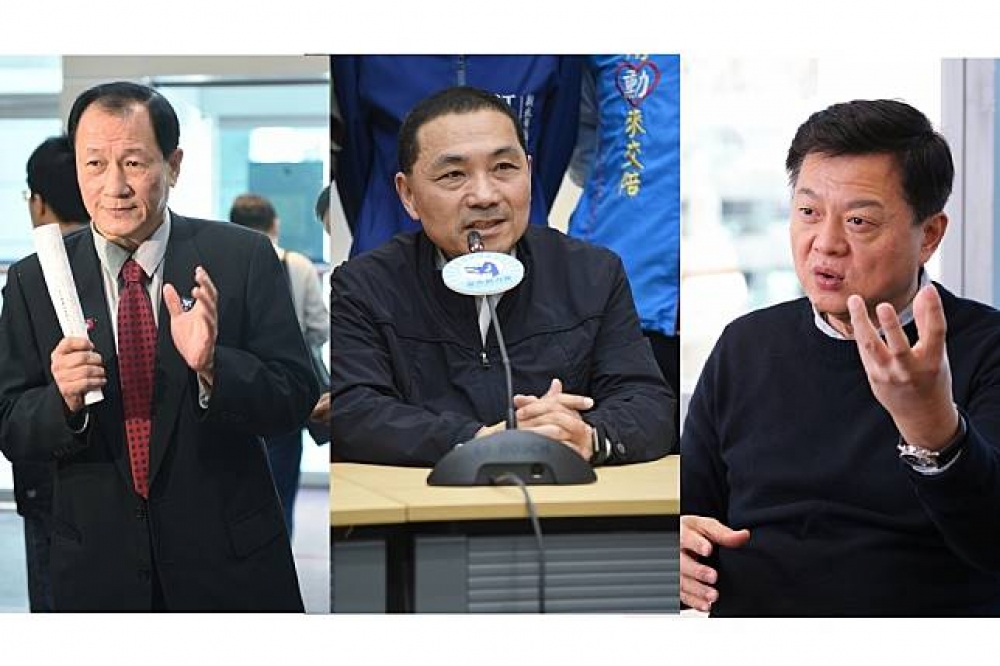 國民黨新北市長初選三位候選人分別為，金介壽（左）、侯友宜（中）、周錫瑋（右）。（資料照片／攝影：葉信菉、葉信菉、李隆揆）