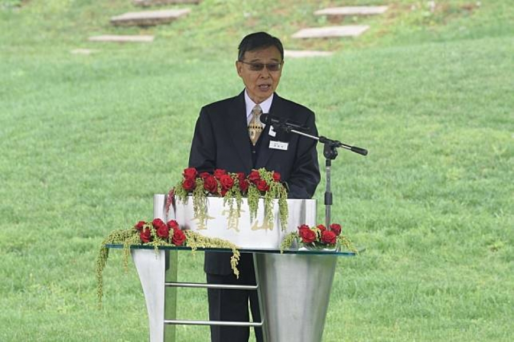 對於侯友宜自稱救人，鄭南榕基金會董事長許景河致詞時批評，「這樣的說法應受最嚴厲譴責。」（攝影：葉信菉）