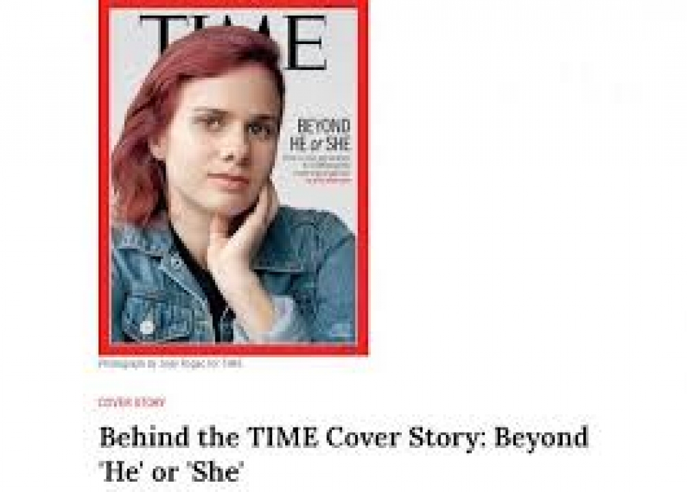 《時代雜誌》一篇題為《Beyond He or She》的報導，加深了很多人對歐美性解放風潮的厭惡，並對世界存在一群「不男不女」的人感到焦慮。（翻攝自《時代雜誌》網頁）