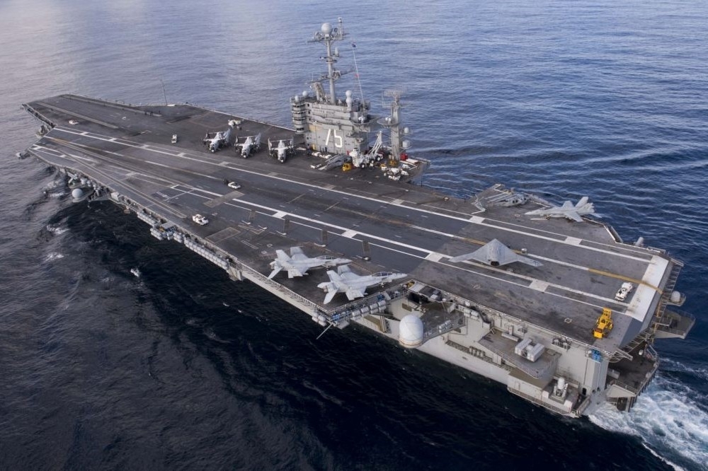 美國杜魯門號航母戰鬥群11日證實前往中東進行部署任務。（湯森路透）
