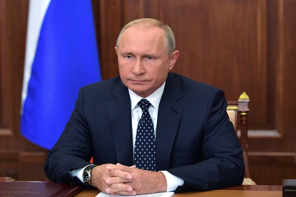 俄國總統普京（Vladimir Putin），29日透過電視轉播向俄國民眾解釋年改必要性。（湯森路透）