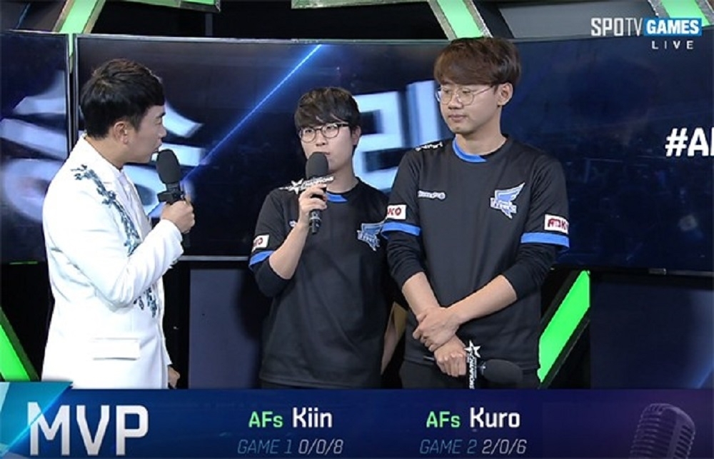 AFs 以2-0的戰績擊敗 KSV 取得第七勝，上路的 Kiin 和中路的 Kuro 獲選為MVP（圖片來源：Inven）
