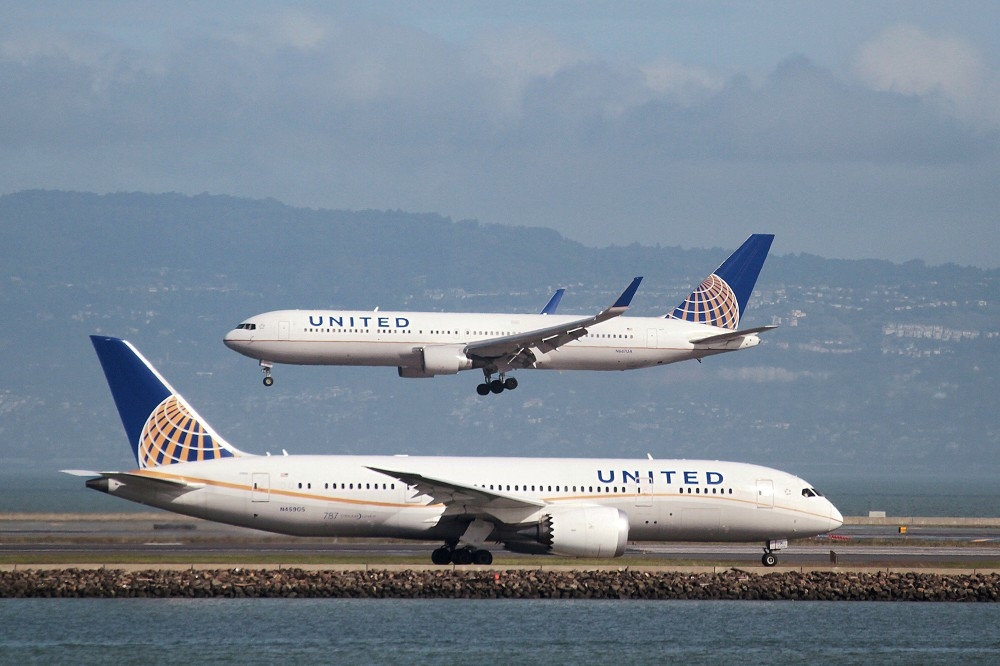 美國聯合航空（United Airlines）示意圖。（湯森路透）
