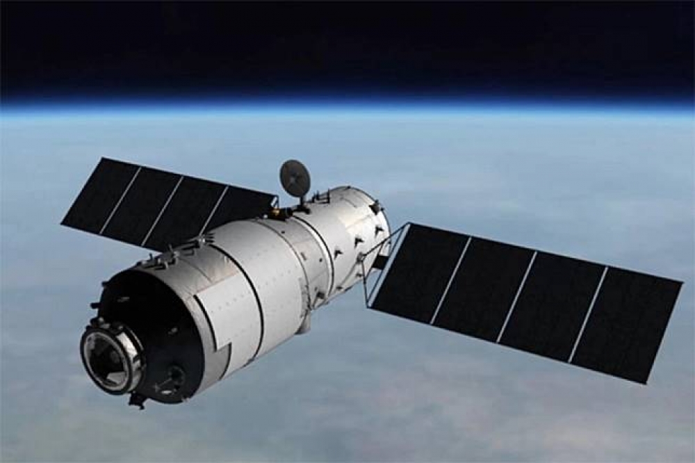 科學家預測，中國太空站天宮一號最早將於30日墜毀於地球。（翻攝自推特）