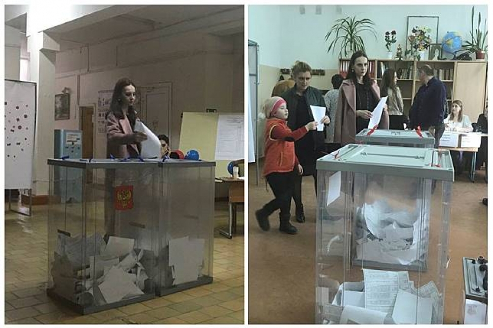 被拍到重複投票的俄羅斯選民。（湯森路透）