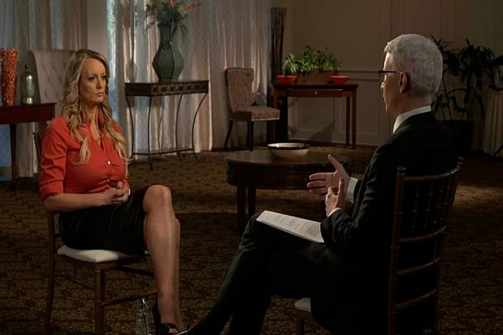 丹妮爾在CBS知名電視節目《60分鐘》受訪，大談她與川普交往經過。（湯森路透）
