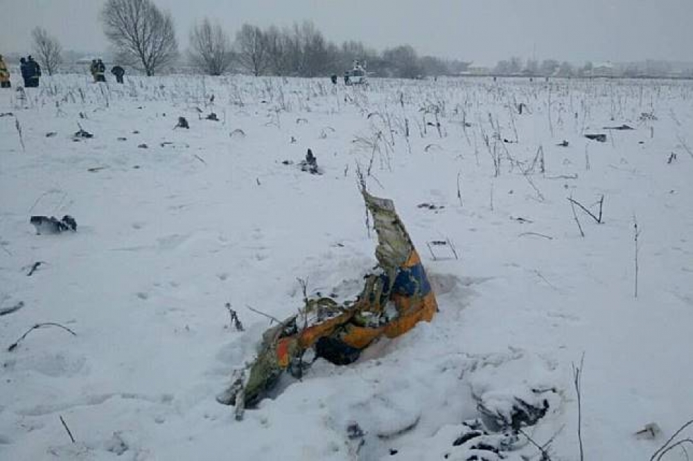 俄國薩拉托夫航空客機11日自莫斯科機場起飛後墜毀。（湯森路透）