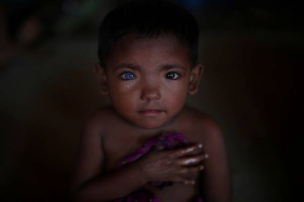 一名羅興亞難民兒童。（湯森路透）
