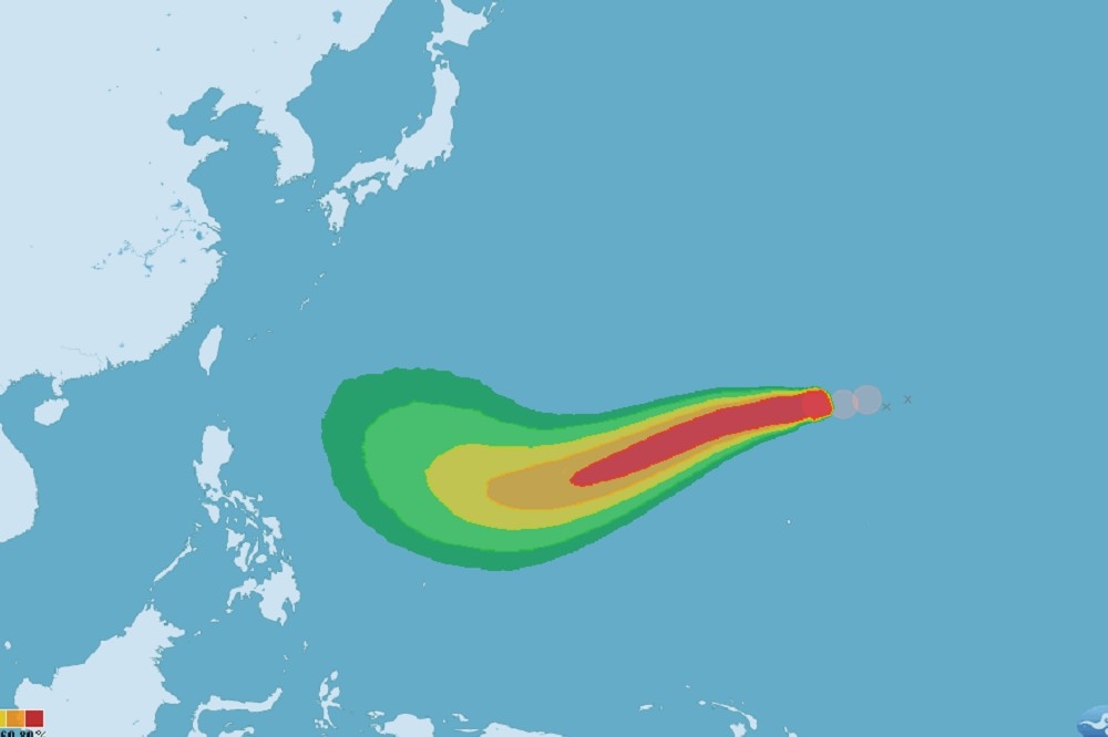 第22號颱風「山竹」極可能是鄰近台灣的最強颱風，預估將在15日起威脅台灣。（中央氣象局提供）