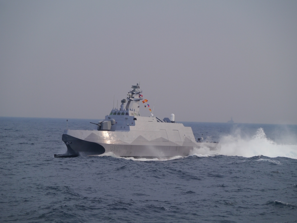 海軍已有航速約四十節的沱江級雙船體飛彈快艇，更新、更小、更精悍的微型突擊飛彈艇之速度應不可能低於四十節。（攝影：朱明）