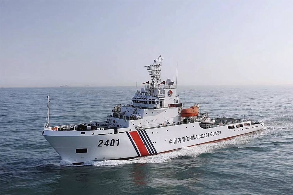 中國海警船隻今年第28次對釣魚台進行巡航作業。（翻攝自youtube）