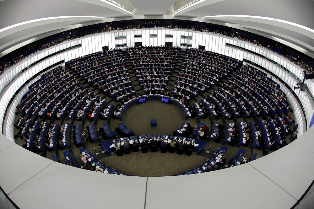 歐洲議會12日通過「歐中關係」報告，支持台灣。（湯森路透）