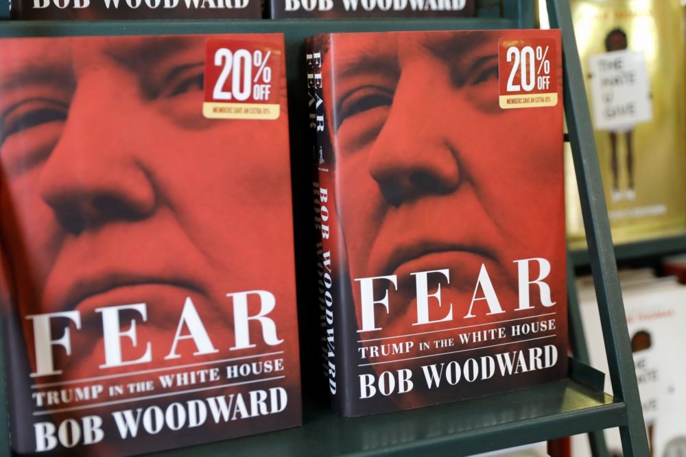 伍德沃德新書《恐懼：川普在白宮》11日全美上架。（湯森路透）