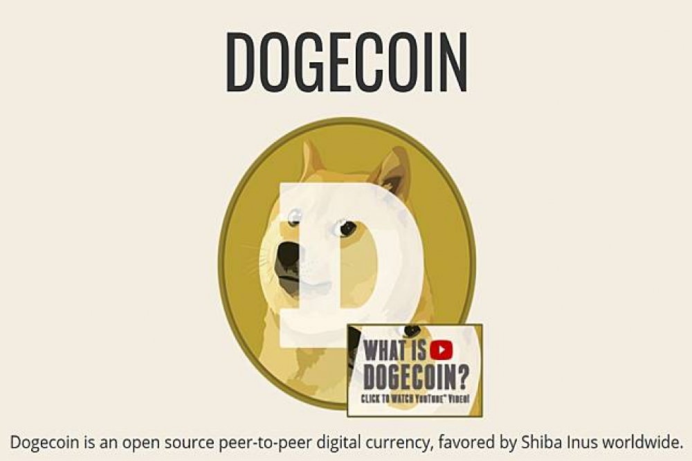 虛擬貨幣「狗狗幣」市值達20億美元。（翻攝自Dogecoin官網）