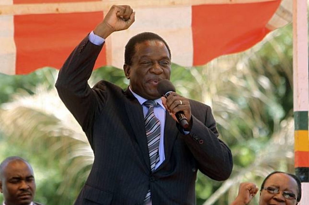 前辛巴威副總統姆南加瓦（Emmerson Mnangagwa），19日獲派為辛巴威執政黨ANU-PF新任黨魁。（美聯社）