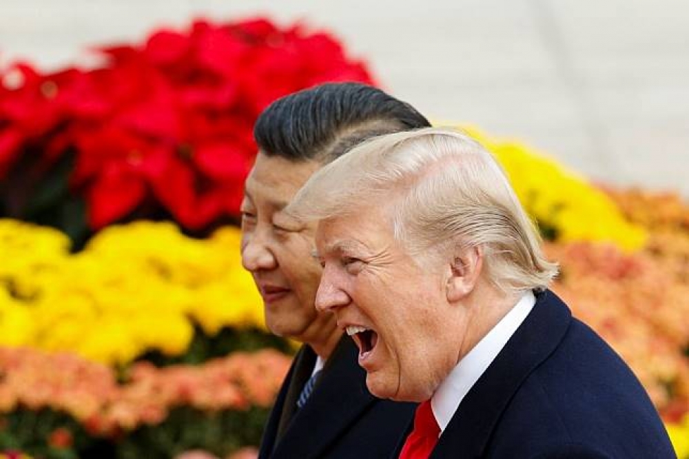 中國國家主席習近平9日與美國總統川普會晤。（湯森路透）