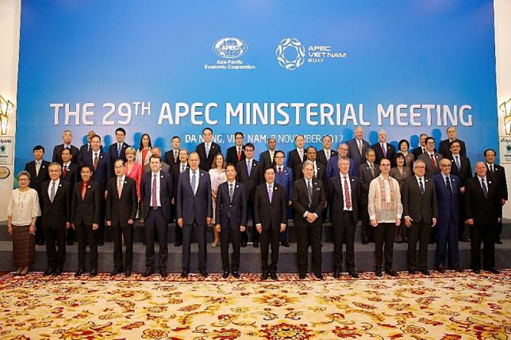 APEC各國與會部長。（湯森路透）