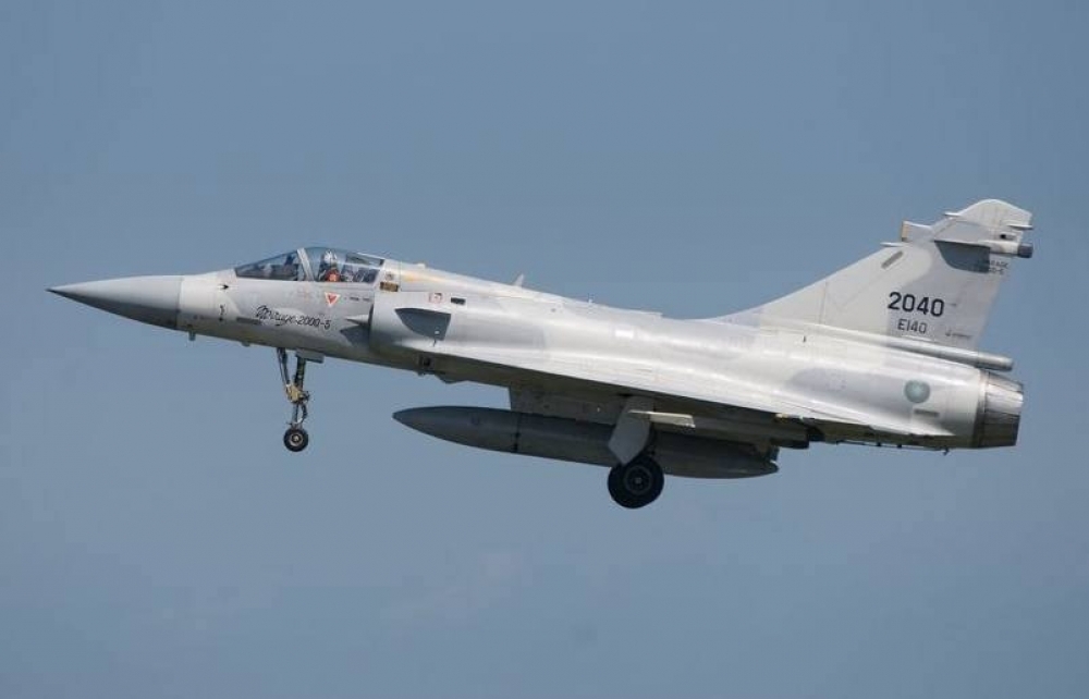 空軍新竹聯隊一架幻象戰機機號2040機7日傍晚6點30分時，在新竹外海突然雷達光點消失。（圖片取自國防部發言人臉書）