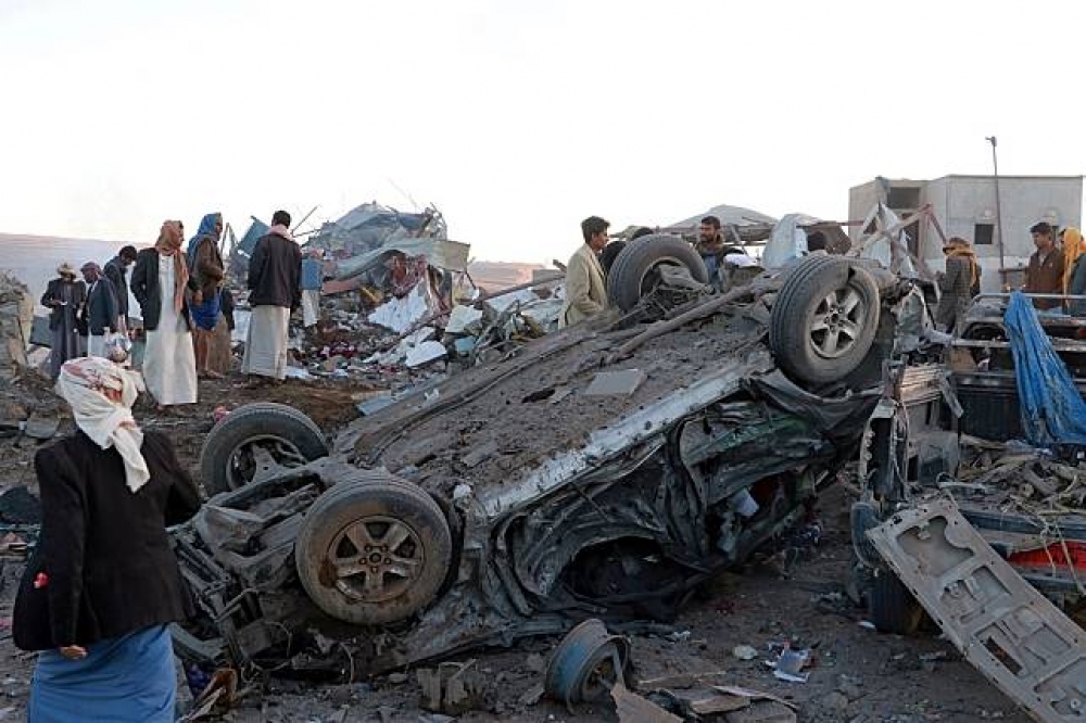 葉門薩達省1日遭遇空襲。（湯森路透）