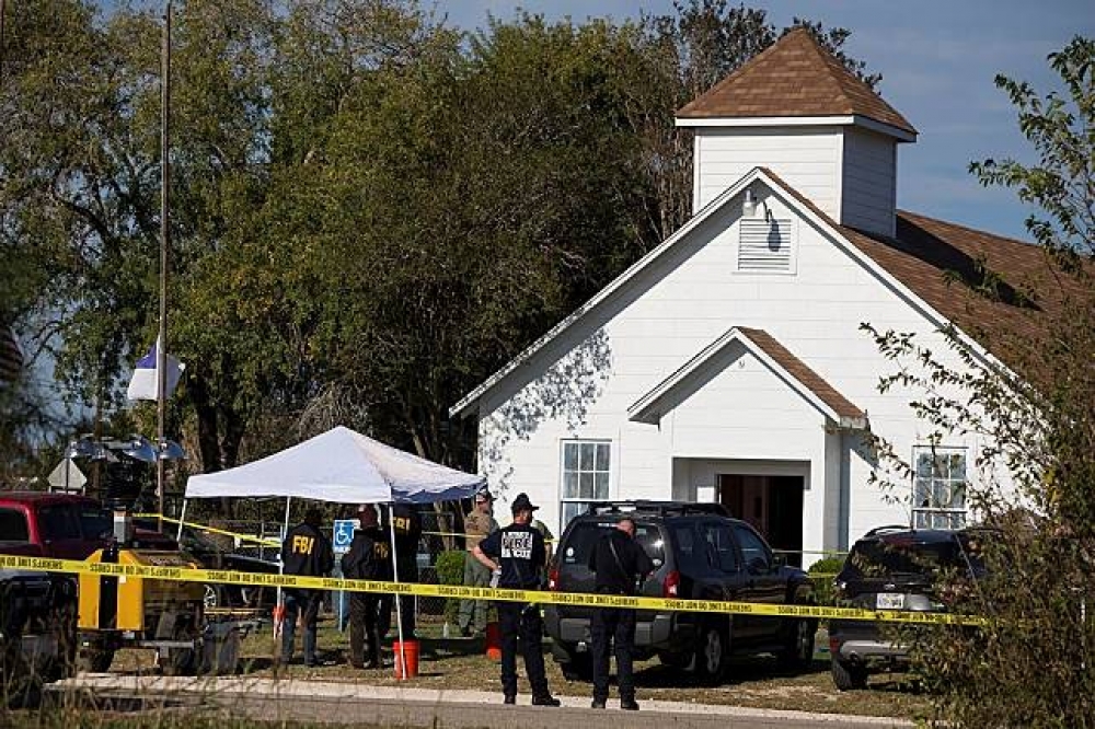 教堂已被警方封鎖進行調查中。（湯森路透）