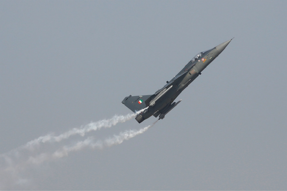 印度空軍現役、自主研發生產的「光輝」戰機。（湯森路透）