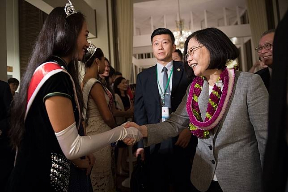 總統蔡英文出訪南太平洋友邦，並在過境夏威夷時舉行僑宴。（總統府提供）