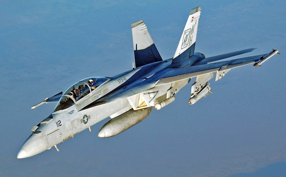 F/A-18E/F戰機擁強力電子作戰能量，一直是空軍最希望能獲得用來擔任高空攔截的機種。（圖片取自維基百科）