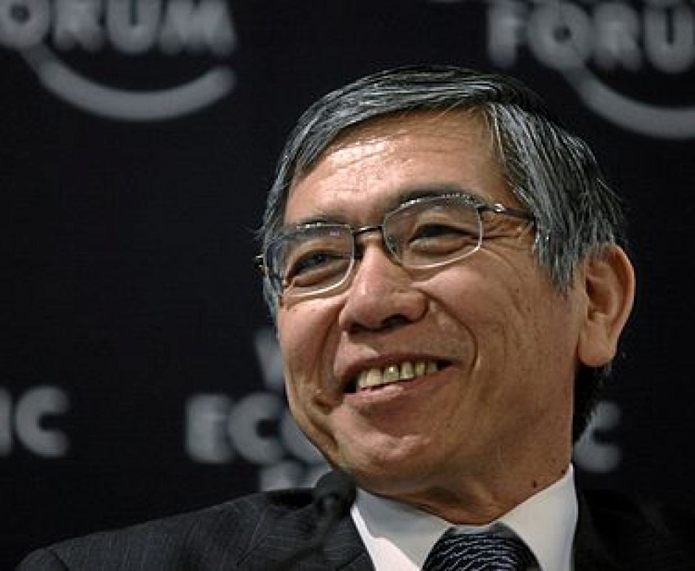 日本首相安倍晉三日前正式提名黑田東彥連任日本央行行長。（維基百科）