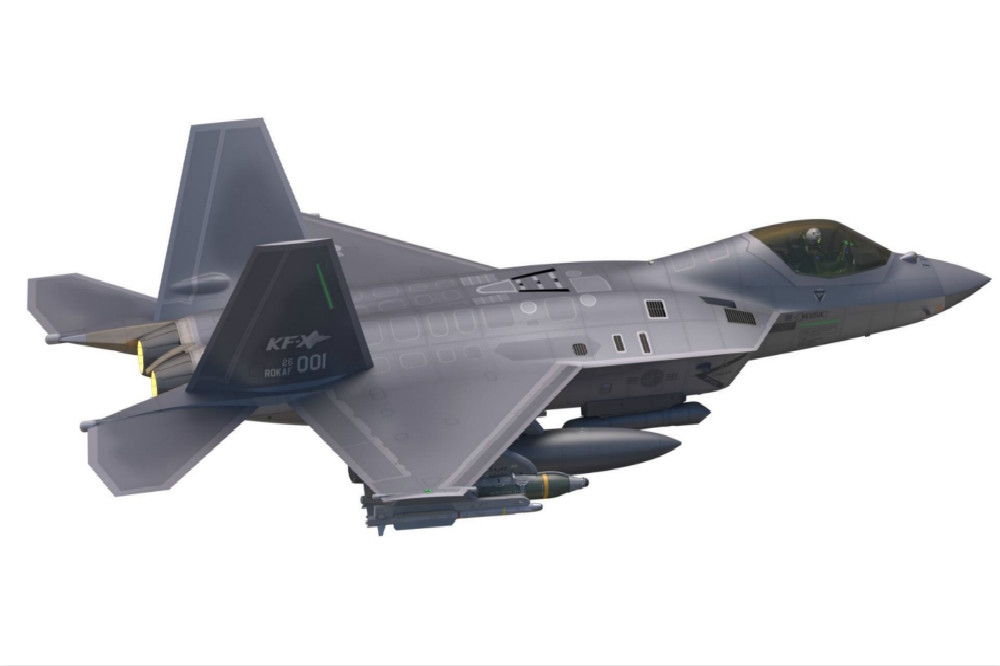 由韓國航太公告、新型KF-X戰機的外型示意圖。（圖片取自韓國航太）