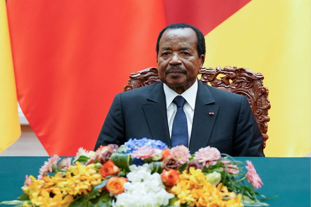 執政長達36年、喀麥隆強人總統比亞，再度獲得連任。（湯森路透）