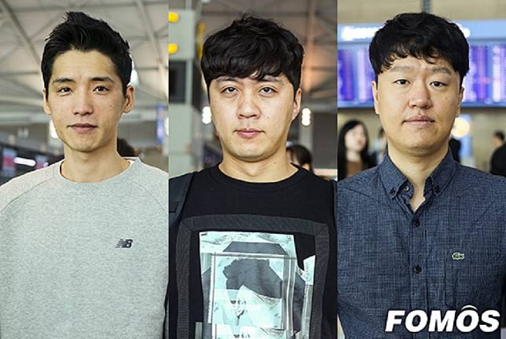 參加世界大賽的三位韓國隊伍監督在登機前接受了FOMOS的訪談(圖片來源：FOMOS)