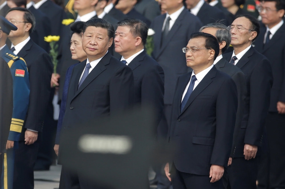 中國國家主席習近平與國務院總理李克強。（湯森路透）