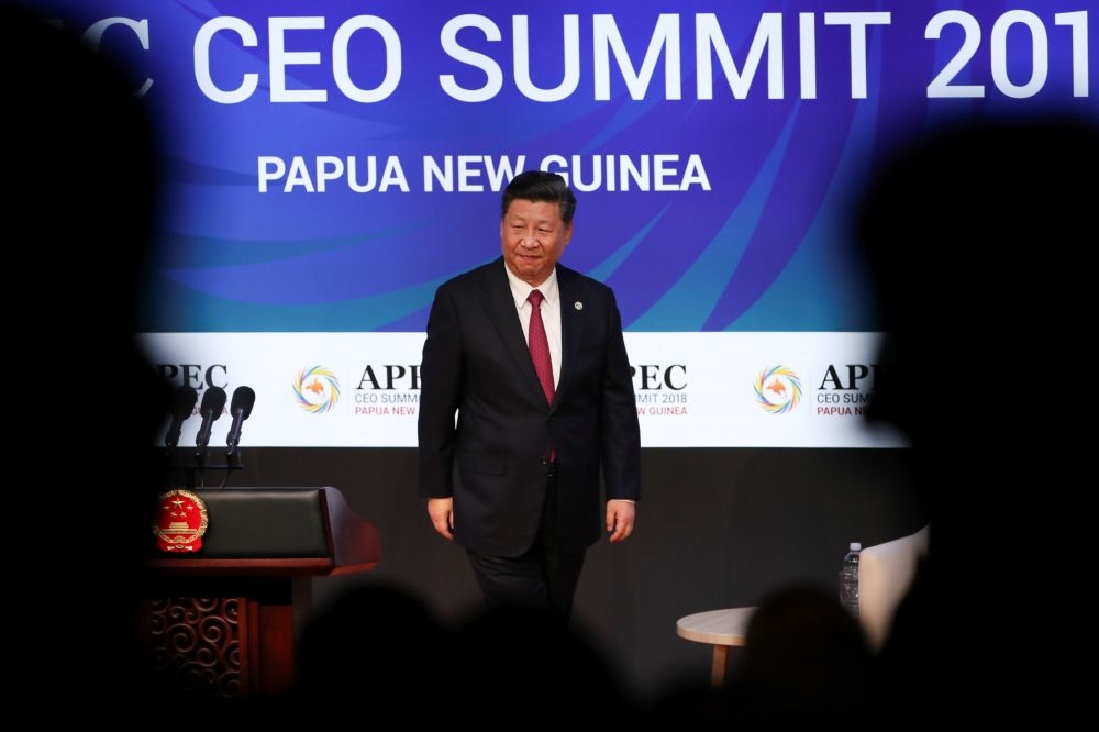 中國國家主席17日出席PNG的APEC元首峰會。（湯森路透）