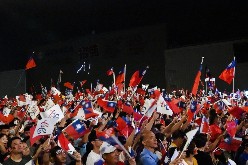 國民黨高雄市長候選人韓國瑜，23日舉辦「選前之夜」。（攝影：陳沛妤）